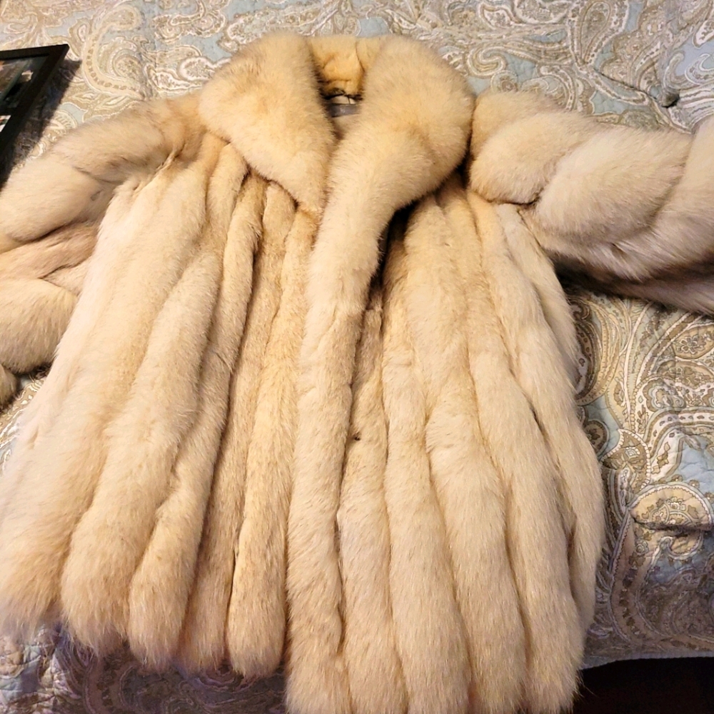 Blue fox coat